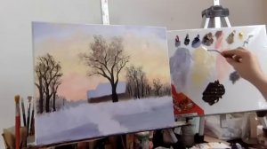 Как написать зимний пейзаж маслом. Татьяна Зубова