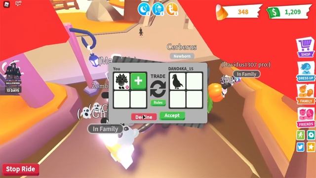 СЕРБЕРУС! Игра с подругой в Roblox Adopt Me. Покупка 3х голового волка CERBERUS. Выполнение заданий смотреть онлайн