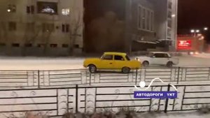 Дороги Якутии. Зимний дрифт. Москвич 412, Комби. Ваз.