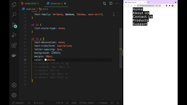 CSS3 Full Course[4K] - 34 | How to use display:inline-block element | Display Properties | తెలుగు