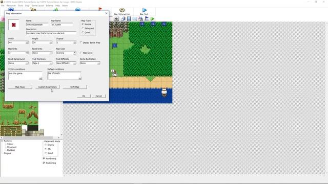 SRPG Studio Tutorial - Editing Map Properties and Changing the Resolution -Episode 2 SRPGS Tutorial