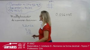 5º ANO Matemática 1: Unidade 9 - Números na forma decimal - Topico 7 Professora: Cris