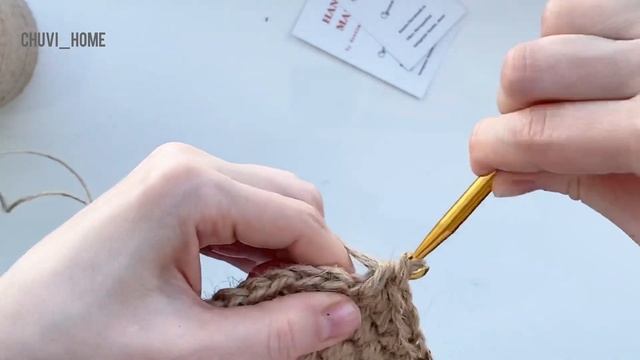 Корзина из джута. Квадратное дно. Вязание для новичков. смотреть онлайн