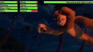 Merry Madagascar (2009) Opening Scene with healthbars