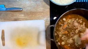 Плов в казане на индукционной плите