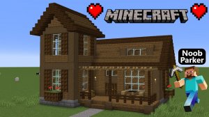 Майнкрафт - как построить деревянный дом из темного дуба, minecraft.