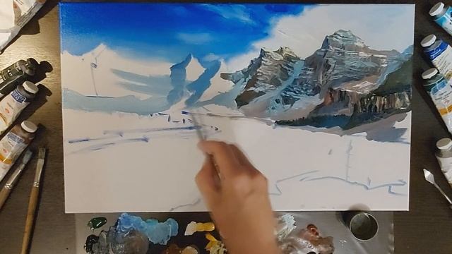 Озеро в горах | #КрасотаМира | Масляная живопись | Картина за час | How to drawing