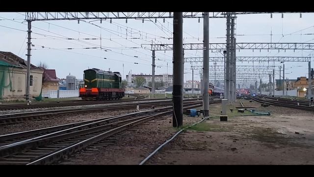 ТЭП-70 с поездами Могилёв-Гомель и Гомель-Брест/TEP-70 with Mogilev-Gomel and Gomel-Brest trains смотреть онлайн