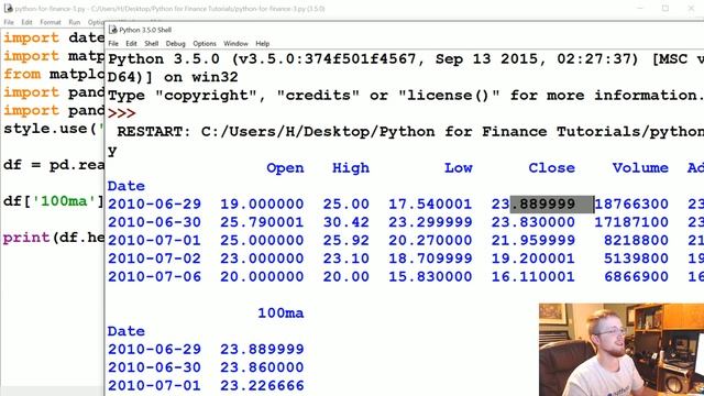 Basic Stock data Manipulation - Python Programming for Finance p.3