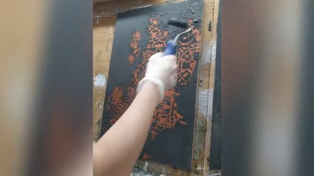 Винтажный трафарет. #штукатурка #декоративнаяштукатурка