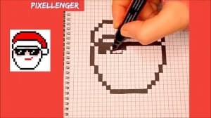 Санта Клаус в очках Как рисовать по клеточкам Простые рисунки Новый Год How to Draw Pixel Art Santa