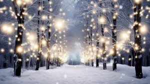 TV Art Screensaver | Christmas Lights in the Snowing Woods