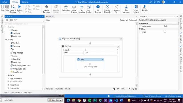 Array To String using UiPath смотреть онлайн