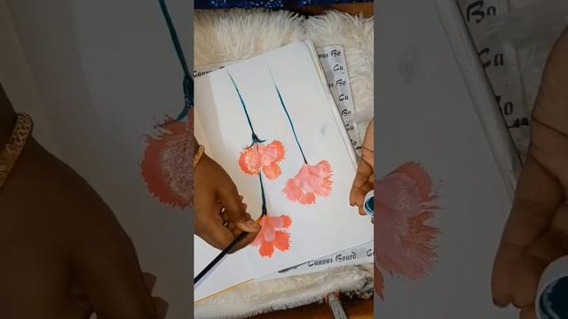 One stroke flower painting! ?️??️ Flower painting ideas for beginners #viral #satisfying #shorts