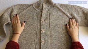 Вязаный мужской кардиган спицами | Готовые работы