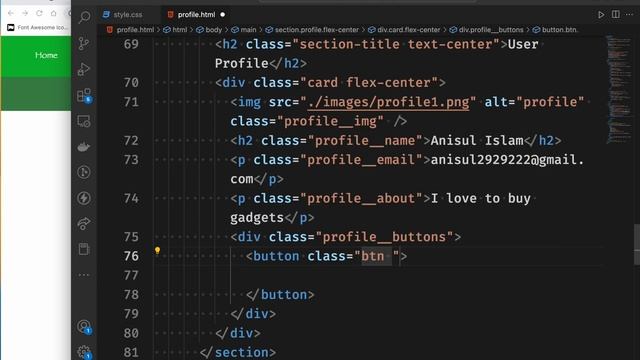 CSS ecommerce project in Bangla part-19 : create profile page смотреть онлайн