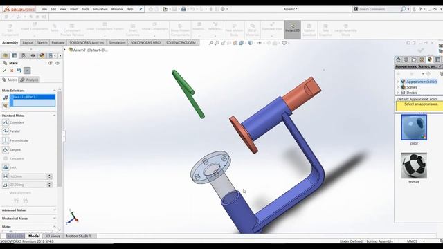 SolidWorks tutorial of Angular Motion Transmission Mechanism & Concept of theory of machine