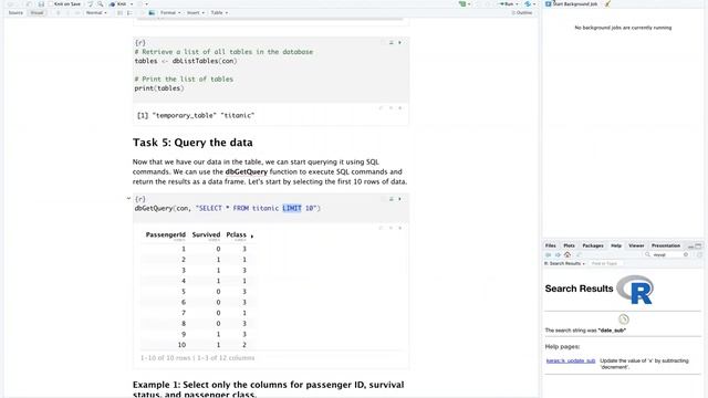 SQLite in R смотреть онлайн