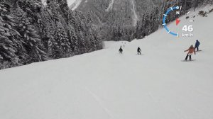 Быстрый спуск по лесной трассе - Домбай