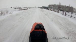 МотоБуксировщик. Покатушки по снегу в лесу