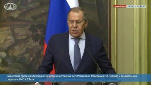 Сергей Лавров случайно перешел на английский, говоря о "грязной бомбе" Киева