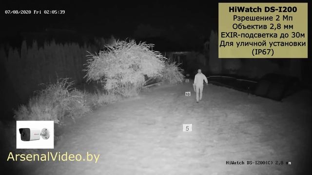 HiWatch DS-I200 (C) (2,8 mm) - съемка дневная, ночная и с прожектором смотреть онлайн