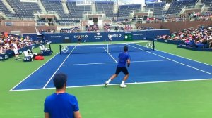 Roger Federer Slow Motion Forehand & Backhand Court Level View - ATP Tennis Federer Training