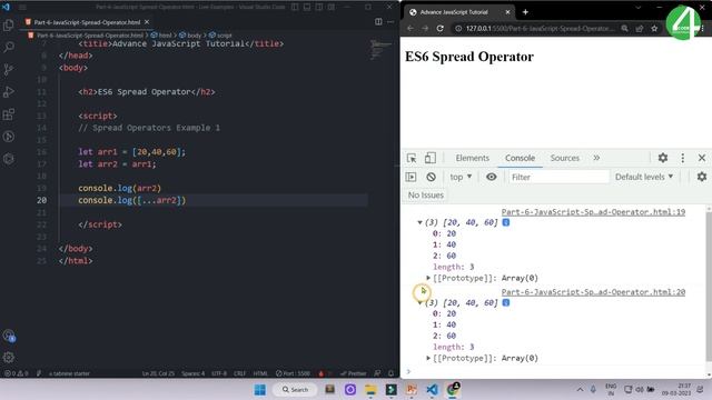 #6 Advance JavaScript Spread Operator Tutorial  In Hindi | Advance JavaScript Tutorial In Hindi