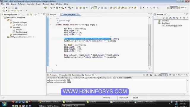 Java Classes and Objects Tutorial  | Java Online Course | Core Java Training | H2k Infosys