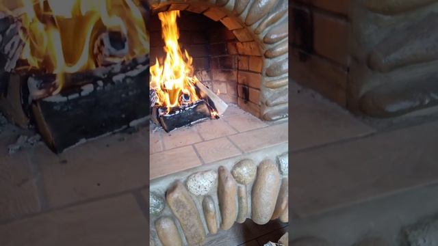 Камин из природного камня. смотреть онлайн