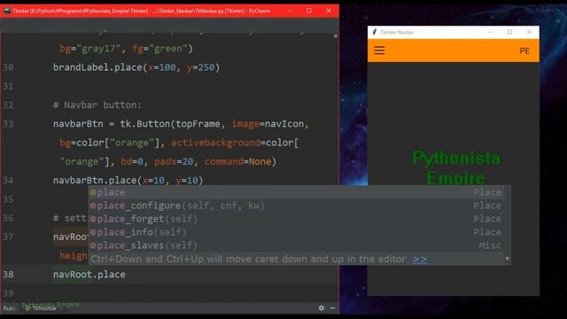 ? Tkinter Navbar | Cool Navbar using Python Tkinter ?