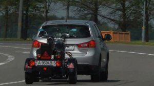 Складной прицеп для перевозки мотоцикла.