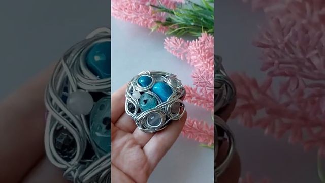 Авторская брошь с натуральными камнями. Ручная работа ? #shorts #украшения #jewelry