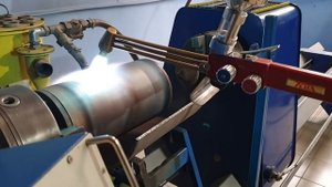 Газопламенное напыление и оплавление втулки установкой "ТЕНА НГНПМ"