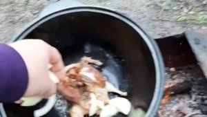 Вальдшнеп в казане с картофелем и грибами