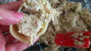 Макароны, фаршированные курицей и грибами