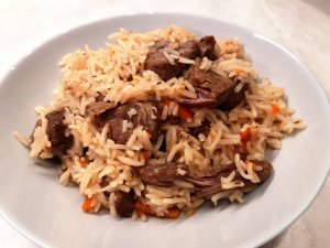 Плов с бараниной и индийским рисом