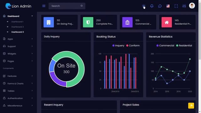 Bootstrap Admin Templates Dashboard with LTR Dark Theme смотреть онлайн