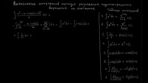 Интегралы: метод разложения. Пример 1