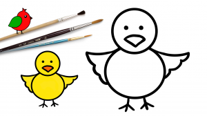 Как нарисовать цыпленка для детей / Простые рисунки и раскраски малышам