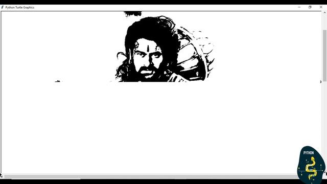 Bahubali Prabhas Using Python Sketchpy code | Python Programming Hub