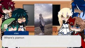 Genshin impact character react to aether/male traveler.