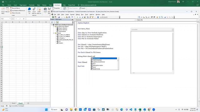 OUTLOOK FILES SAVE IN FOLDER VBA in Hindi #helloanalyst #automation #outlook #vba #vbaexcel #excel смотреть онлайн