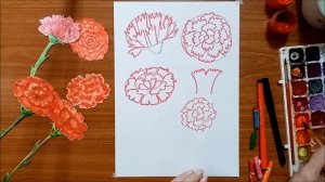 #Рисуем_вместе! Как нарисовать гвоздику