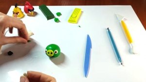 Как слепить Свина из Angry Birds - Зеленая свинка