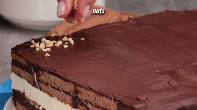 Kinder slice of milk cake - A recipe without baking having an unbelievable taste!| Cookrate смотреть онлайн