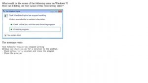Task Scheduler Engine has stopped working