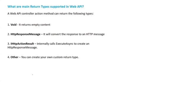 What Are The Main Return Types Supported In Web API?