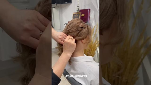 Причёски на короткий волос . Урок небрежного пучка. Обучениеприческам. #Albina_osmanova_
