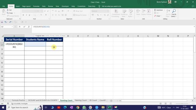 Running Count in Excel | Dynamic Number in Excel #exceltips #exceltricks #advanceexcel #excelcourse